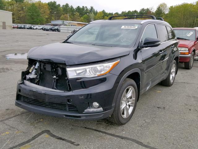 5TDDKRFH7GS318492 - 2016 TOYOTA HIGHLANDER BLACK photo 2