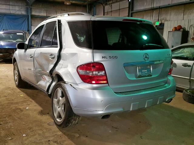 4JGBB75E07A181200 - 2007 MERCEDES-BENZ ML 500 SILVER photo 3