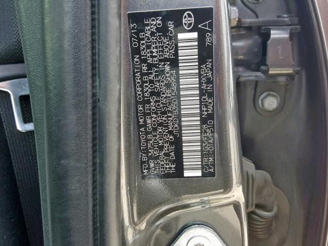 JTDKDTB35D1548954 - 2013 TOYOTA PRIUS C GRAY photo 10