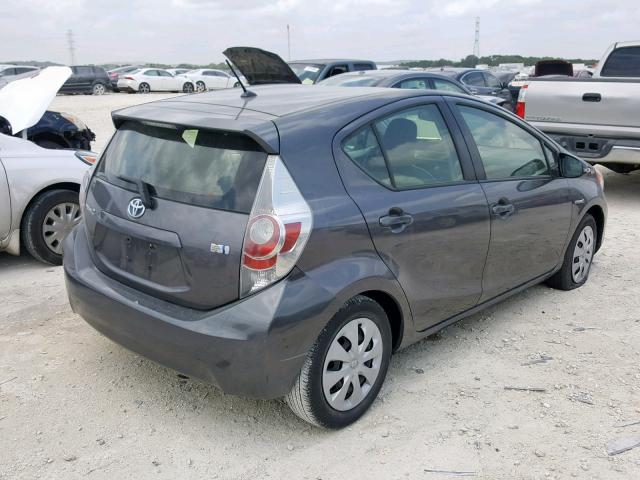 JTDKDTB35D1548954 - 2013 TOYOTA PRIUS C GRAY photo 4