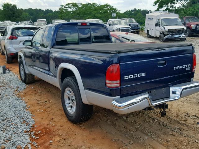 1D7HL42N53S311688 - 2003 DODGE DAKOTA SLT BLUE photo 3