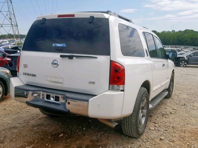 5N1AA08A35N701197 - 2005 NISSAN ARMADA SE WHITE photo 4