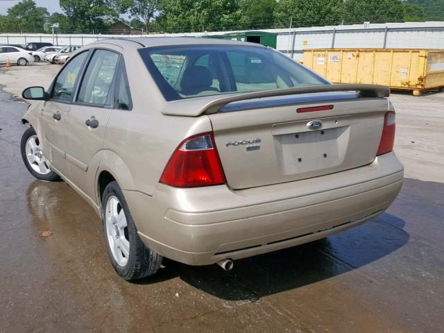 1FAHP34N77W213854 - 2007 FORD FOCUS ZX4 GOLD photo 3