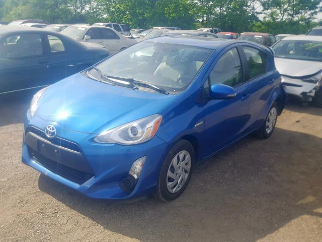 JTDKDTB31F1113870 - 2015 TOYOTA PRIUS C BLUE photo 2