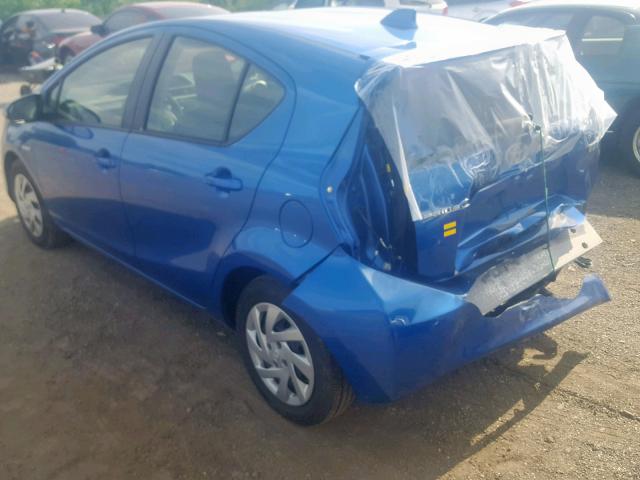 JTDKDTB31F1113870 - 2015 TOYOTA PRIUS C BLUE photo 3