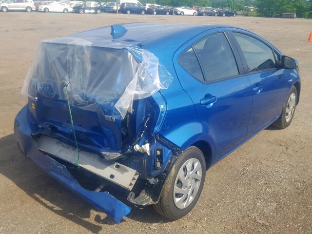 JTDKDTB31F1113870 - 2015 TOYOTA PRIUS C BLUE photo 4