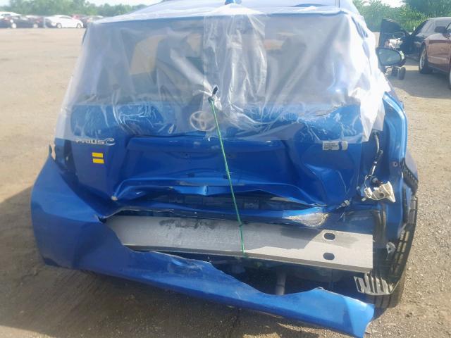 JTDKDTB31F1113870 - 2015 TOYOTA PRIUS C BLUE photo 9