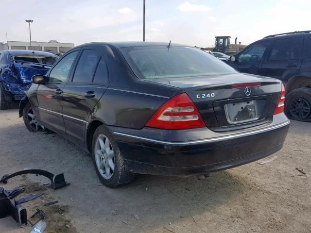 WDBRF61J22F287470 - 2002 MERCEDES-BENZ C 240 BLACK photo 3