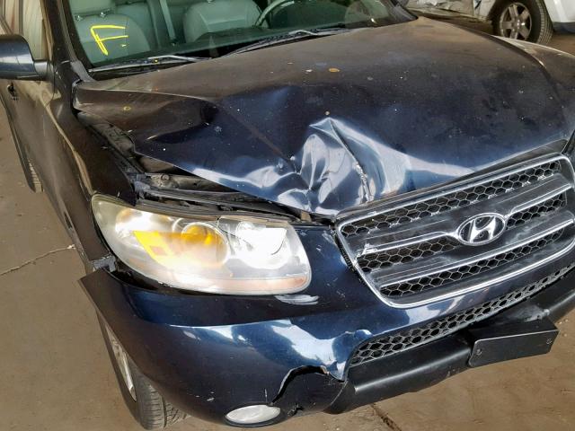 5NMSH13E07H023271 - 2007 HYUNDAI SANTA FE S BLUE photo 9