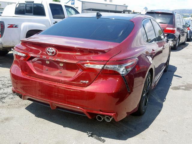 4T1BZ1HK7JU501239 - 2018 TOYOTA CAMRY XSE RED photo 4