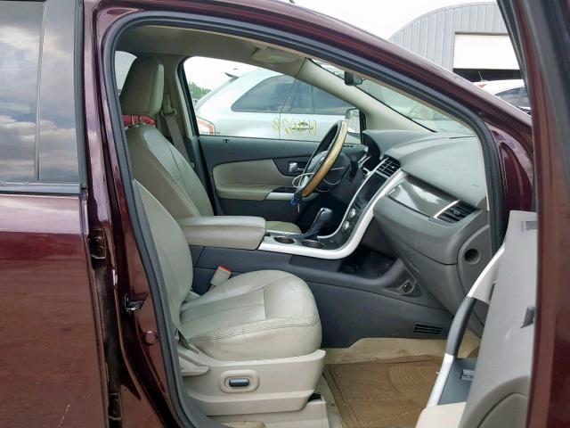 2FMDK3JC4BBA85038 - 2011 FORD EDGE SEL MAROON photo 5