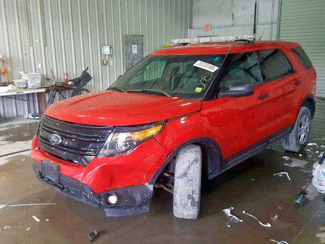 1FM5K8AR8DGB00156 - 2013 FORD EXPLORER P RED photo 2