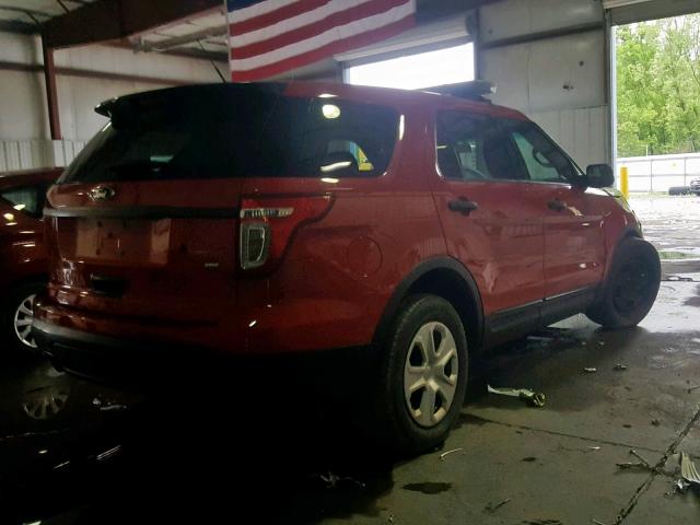 1FM5K8AR8DGB00156 - 2013 FORD EXPLORER P RED photo 4