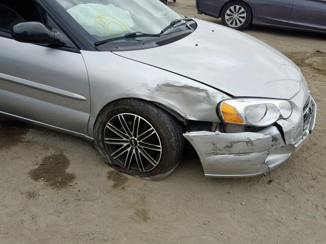 1C3EL55R04N128334 - 2004 CHRYSLER SEBRING LX SILVER photo 9