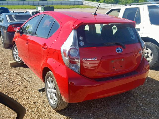 JTDKDTB32D1053515 - 2013 TOYOTA PRIUS C RED photo 3