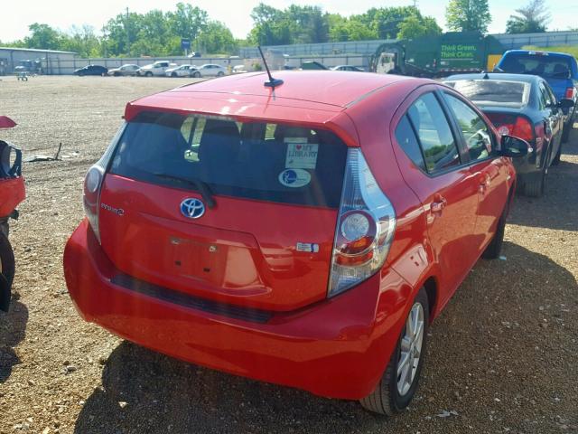 JTDKDTB32D1053515 - 2013 TOYOTA PRIUS C RED photo 4