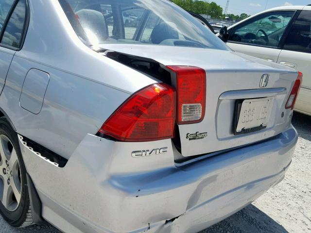 2HGES26754H602296 - 2004 HONDA CIVIC EX SILVER photo 9