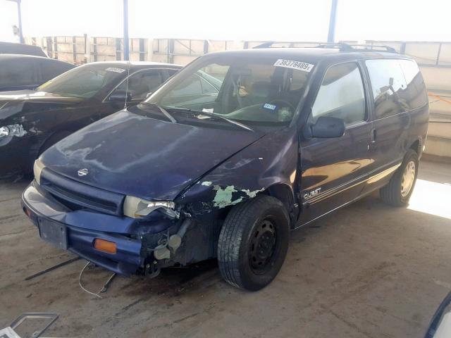 4N2DN11WXSD844938 - 1995 NISSAN QUEST XE BLUE photo 2