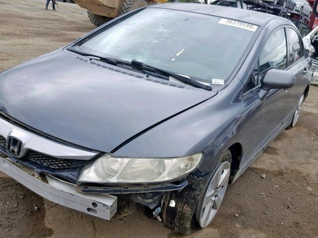 2HGFA16629H534071 - 2009 HONDA CIVIC LX-S Մոխրագույն լուսանկար 2