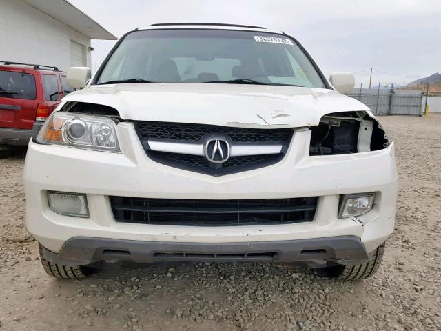 2HNYD18825H541975 - 2005 ACURA MDX TOURIN WHITE photo 9