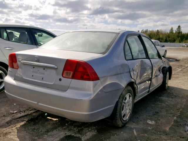 2HGES16432H907129 - 2002 HONDA CIVIC DX GRAY photo 4