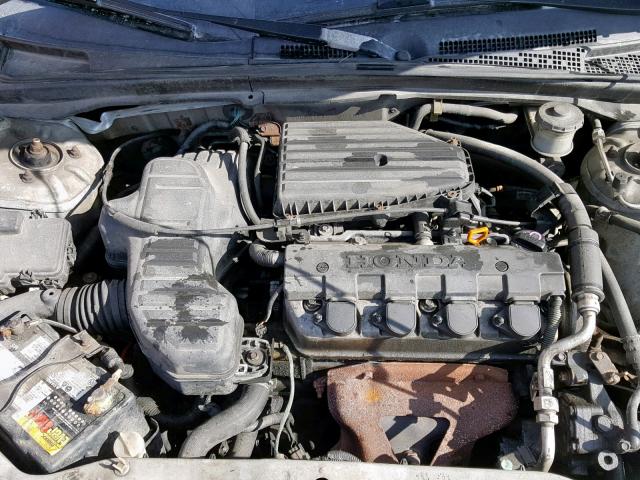 2HGES16432H907129 - 2002 HONDA CIVIC DX GRAY photo 7