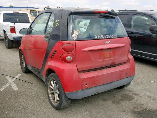 WMEEJ31X99K236214 - 2009 SMART FORTWO PUR RED photo 3