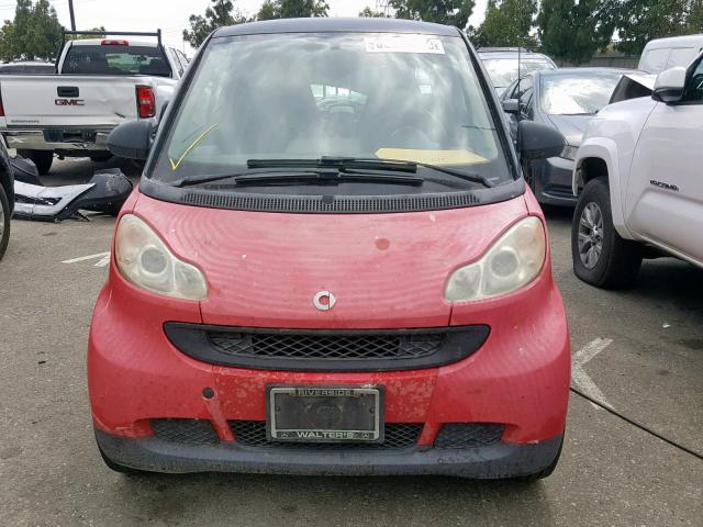 WMEEJ31X99K236214 - 2009 SMART FORTWO PUR RED photo 9