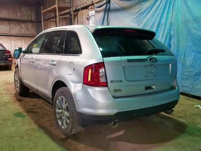 2FMDK3KC5EBA26275 - 2014 FORD EDGE LIMIT SILVER photo 3