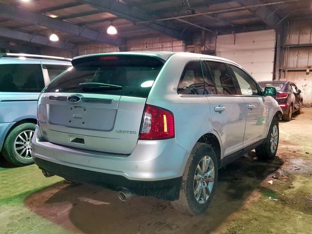 2FMDK3KC5EBA26275 - 2014 FORD EDGE LIMIT SILVER photo 4