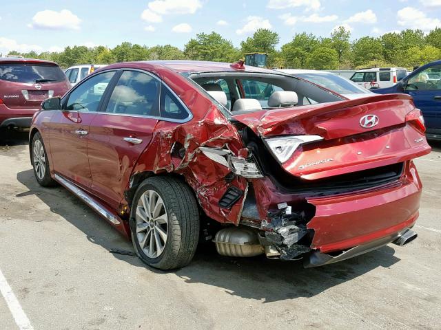 5NPE34AF3GH428259 - 2016 HYUNDAI SONATA SPO RED photo 3