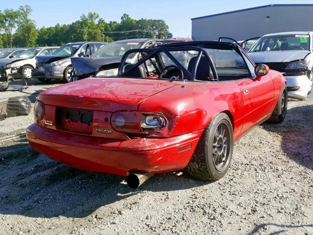 JM1NA3512L0143011 - 1990 MAZDA MX-5 MIATA RED photo 4