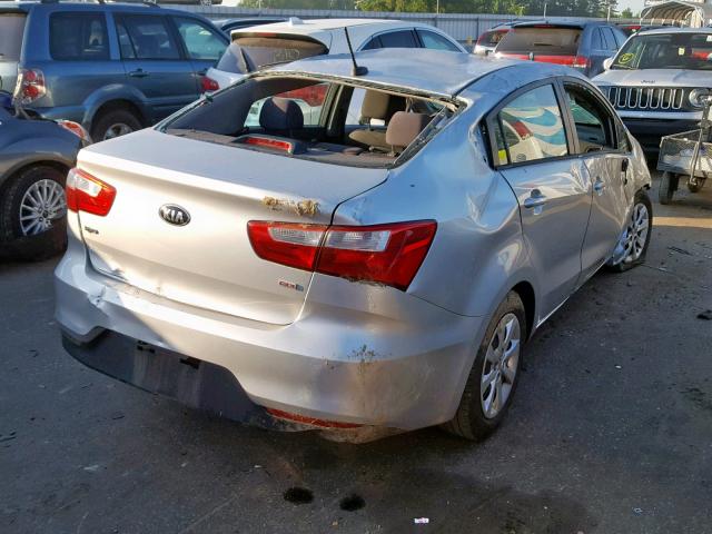 KNADM4A3XG6658113 - 2016 KIA RIO LX SILVER photo 4