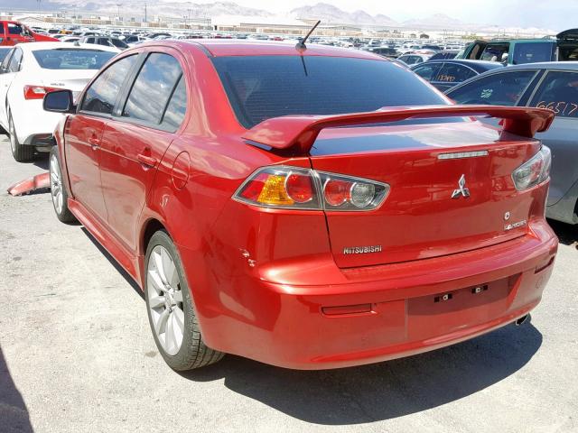 JA32U8FW4BU005610 - 2011 MITSUBISHI LANCER GTS RED photo 3