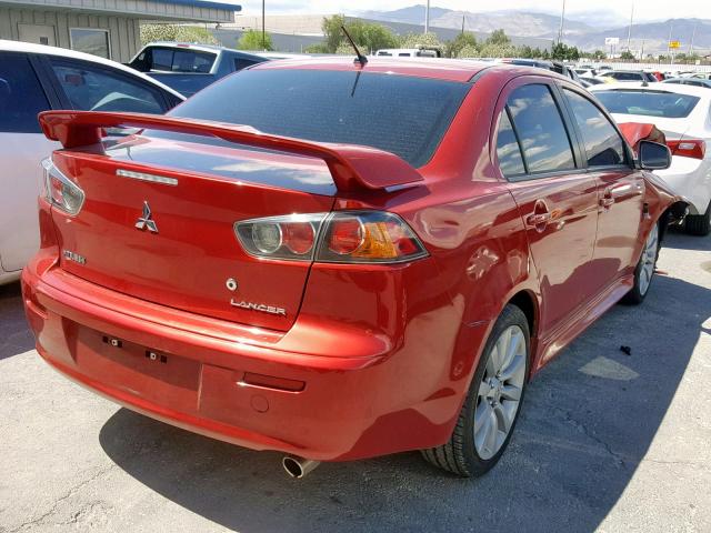 JA32U8FW4BU005610 - 2011 MITSUBISHI LANCER GTS RED photo 4