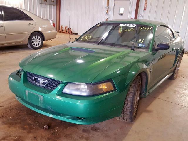 1FAFP40491F165887 - 2001 FORD MUSTANG GREEN photo 2