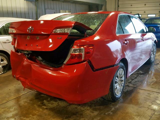 4T4BF1FK5DR336460 - 2013 TOYOTA CAMRY L RED photo 4