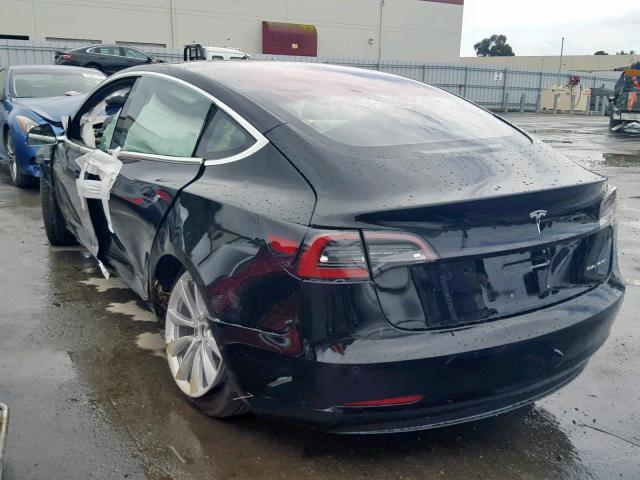 5YJ3E1EB2JF145221 - 2018 TESLA MODEL 3 BLACK photo 3