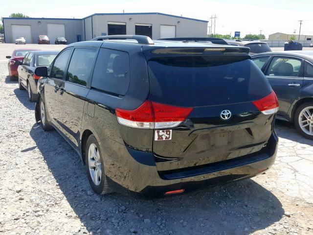 5TDKK3DC6ES425154 - 2014 TOYOTA SIENNA LE BLACK photo 3