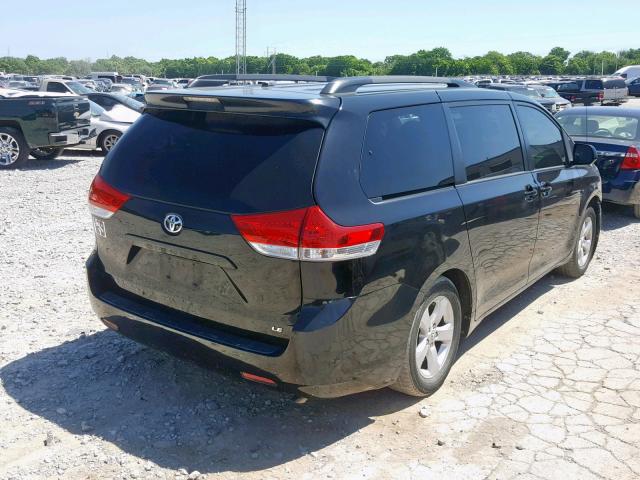 5TDKK3DC6ES425154 - 2014 TOYOTA SIENNA LE BLACK photo 4