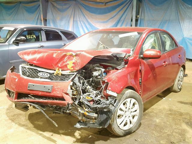 KNAFU4A27B5886326 - 2011 KIA FORTE EX RED photo 2