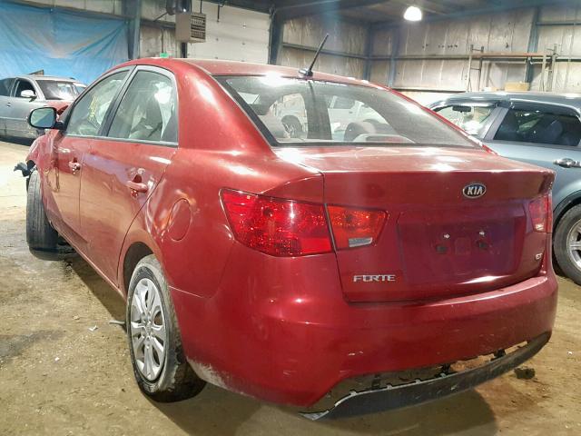 KNAFU4A27B5886326 - 2011 KIA FORTE EX RED photo 3