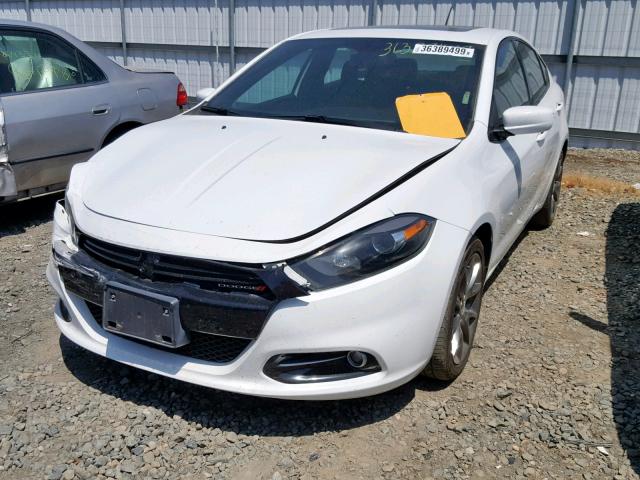 1C3CDFBB5ED771366 - 2014 DODGE DART SXT WHITE photo 2