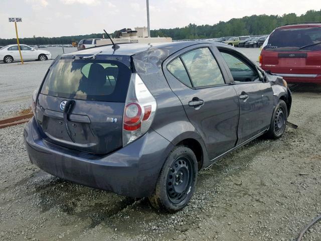 JTDKDTB3XC1510568 - 2012 TOYOTA PRIUS C GRAY photo 4