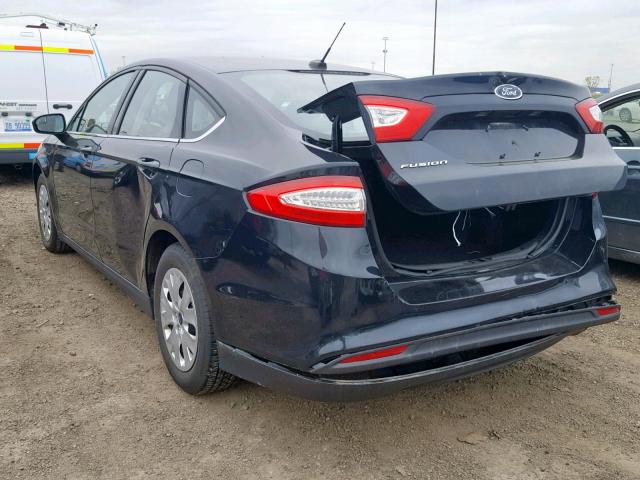 3FA6P0G73ER297643 - 2014 FORD FUSION S BLACK photo 3