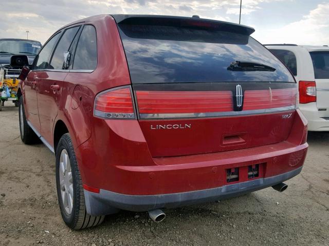 2LMDU68C88BJ40749 - 2008 LINCOLN MKX RED photo 3