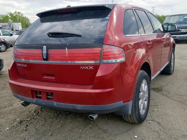 2LMDU68C88BJ40749 - 2008 LINCOLN MKX RED photo 4