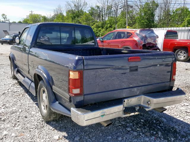 1B7GL23Y9RS543738 - 1994 DODGE DAKOTA BLUE photo 3