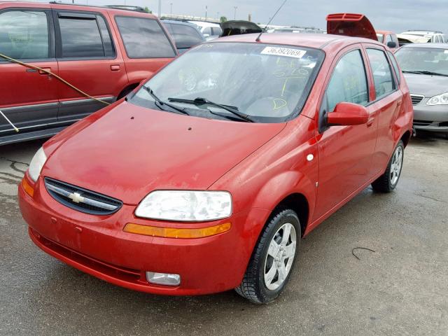 KL1TD65667B733547 - 2007 CHEVROLET AVEO BASE Бордовый фото 2