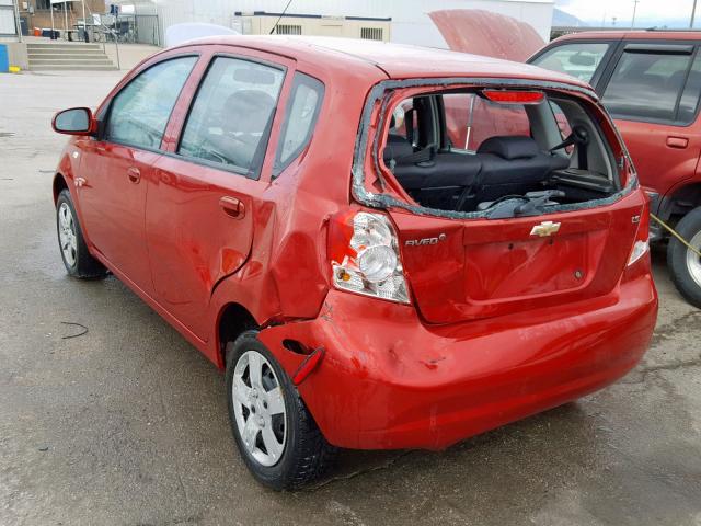 KL1TD65667B733547 - 2007 CHEVROLET AVEO BASE Бордовый фото 3